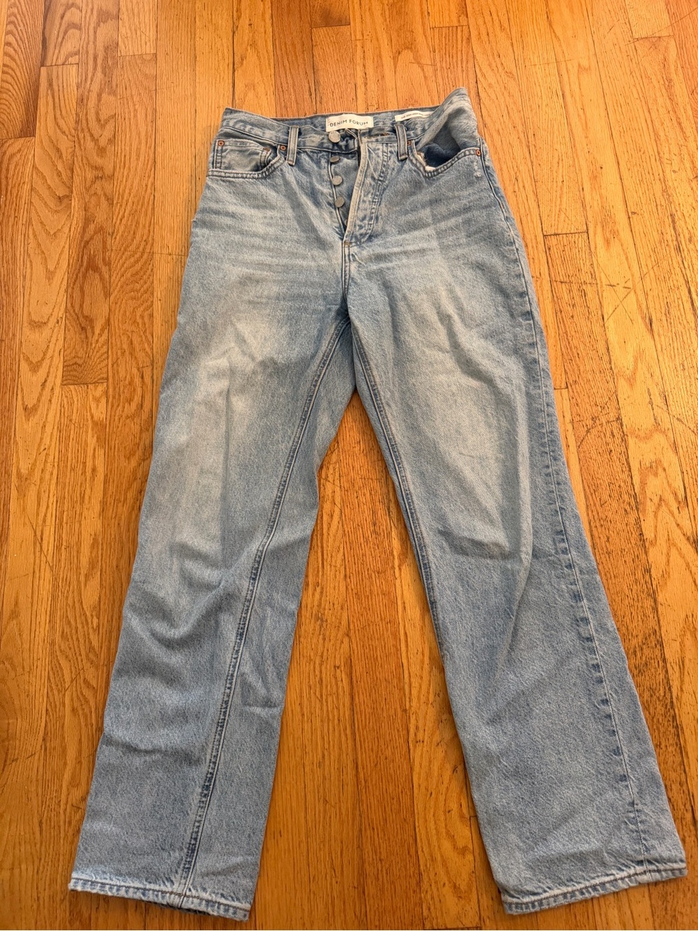 Denim Forum Light Blue High-Rise Straight Leg Women’s Jeans